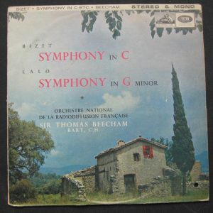 BIZET : SYMPHONY IN C / LALO : SYMPHONY IN G MINOR / BEECHAM HMV ASD 388 lp