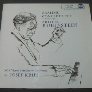 BRAHMS – Piano Concerto , Rubinstein / Krips RCA 630524 ( LM 2296 ) lp 1961