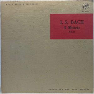 Bachchor Stuttgart / Gerhard Wilhelm J. S. BACH – 4 Motets LP Orig VOX DL 512-2