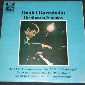 Beethoven Sonatas Pathétique Appassionata Moonlight Barenboim HQS 1076 lp EX