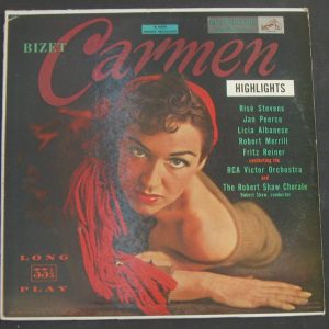 Bizet Carmen – Highlights Robert Shaw , Reiner , Peerce , RCA LM 1749 lp 50’s EX
