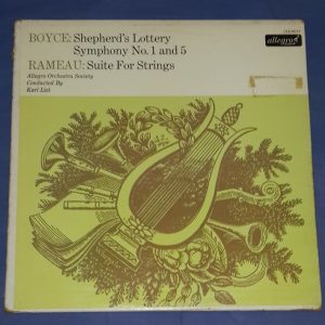 Boyce : Symphony No. 1 And 5 Rameau : Suite For Strings  Karl Lizt Allegro LP