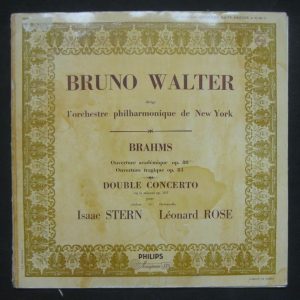 Brahms Double Concerto / Overture STERN ROSE WALTER Philips A 01244 L lp 50’s