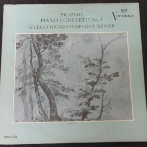 Brahms Piano Concerto No. 2  Reiner Gilels RCA Victrola VIC 1026 1964 lp