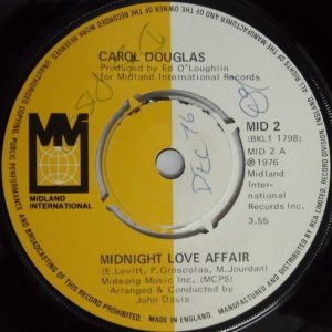 Carol Douglas ‎– Midnight Love Affair  Crime Don’t Pay 7″ UK Funk Disco 1976