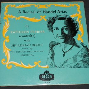 Ferrier ‎– A Recital Of Handel Arias Boult Decca ‎– LW 5076 10″ LP