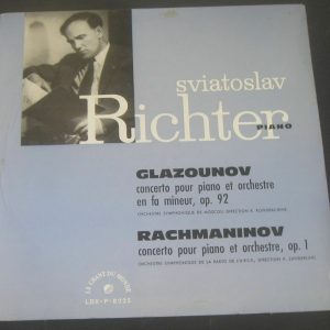 GLAZUNOV / RACHMANINOV / S. Richter – Piano Le Chant du Monde LDX-P-8225 LP EX