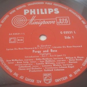 Gershwin Porgy And Bess Highlights  Lehman Engel Philips Minigroove G03531L LP