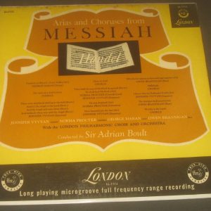 Handel  Arias and Choruses from Messiah Boult  London LL 1112 England 50’s LP