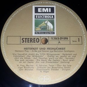 Hermann proie – Arias and Scenes EMI 1C 063 29 098 Gold label  LP EX