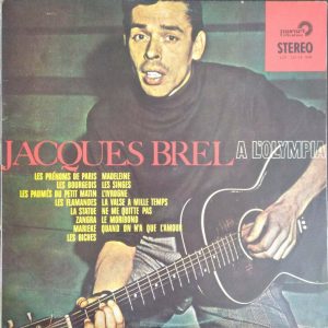 Jacques Brel – A L’OLYMPIA LP 12″ Record – Rare Israeli pressing French Chanson