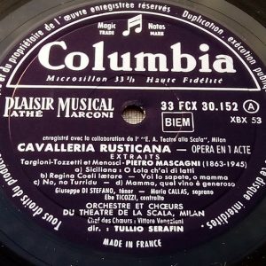 Leoncavallo : Pagliacci , Cavalleria Excpts Callas Serafin Columbia FCX 30152 lp