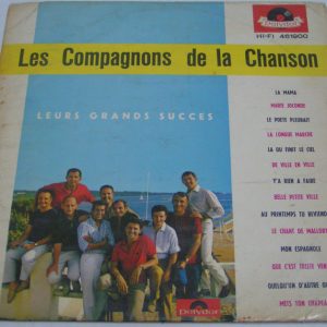 Les Compagnons De La Chanson  – Leurs Grands Succes LP French folk Israeli press
