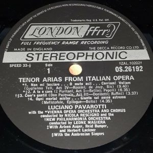 Luciano Pavarotti ‎– Primo Tenore Leone Magiera  London OS 26192 LP EX 1971