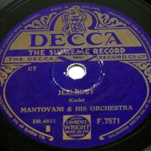MANTOVANI AND HIS ORCHESTRA – Jealousy  La Cumparsita Tango 78 RPM DECCA F.7571