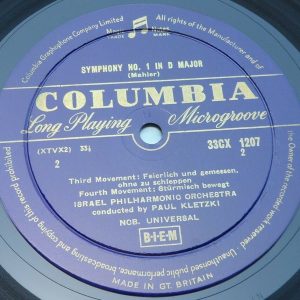 Mahler – Symphony No. 1 Paul Kletzki Columbia 33CX 1207 Gold label UK 50’s lp ex