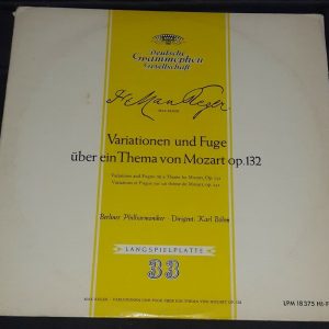 Max Reger Variations & Fugue on a Theme by Mozart Bohm  DGG LPM 18375 Tulips LP