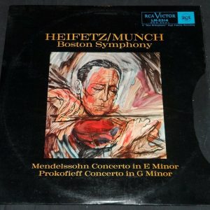 Mendelssohn Prokofieff Violin Concertos Munch Heifetz RCA LM 2314 lp ED1