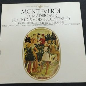 Monteverdi  Dix Madrigaux Ensemble Baroque De Lausanne  Erato ‎ STU 70384 lp ex