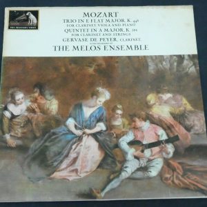 Mozart – Clarinet trio / quintet Peyer Melos Ensemble  HMV ASD 605 lp ex