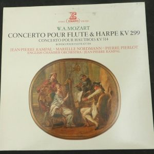 Mozart Concerto Pour Flute & Harpe Rampal Nordmann Pierlot Erato lp EX