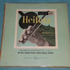 Mozart Violin Concerto Beethoven Romances Sargent Heifetz RCA LM 9014 LP 50’s