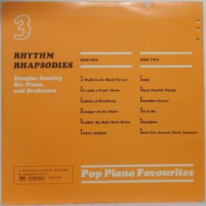 Pop Piano Favorites Vol. 3 – Douglas Gamley – Rhythm Rhapsodies LP Jazz E.L RCA