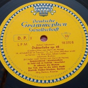 Schumann Dichterliebe Brahms 6 Lieder Fischer-Dieskau Demus  DGG LPM 18370 lp