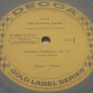Strauss Sinfonia domestica  Konwitschny DECCA GOLD LABEL  DL 9904 LP 50’s