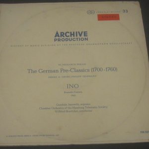 Telemann INO cantata  Janowitz  Boettcher ARCHIV 198359 RED STEREO LP