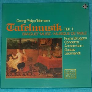 Telemann  Tafelmusik Teil I Bruggen Gustav Leonhardt Telefunken 2 LP Box EX