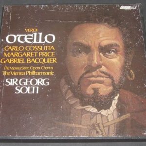 Verdi  – Otello Solti Cossutta Price Bacquier LONDON FFrr OSA 13130 3 LP BOX EX