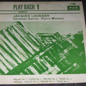 jacques loussier play bach 1 israeli press jazz LP PAX