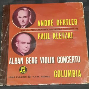 Alban Berg ‎– Violin Concerto Kletzki Gertler Columbia ‎– 33C 1030 LP 10″