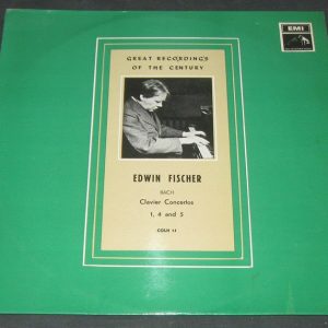 BACH CONCERTOS FOR CLAVIER EDWIN FISCHER HMV ANGEL COLH 15 lp