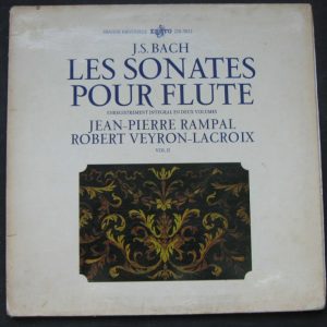 BACH – FLUTE SONATAS Rampal , Veyron-Lacroix , Huchot . ERATO lp