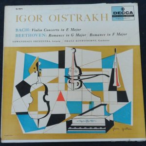 Bach Violin Concerto Beethoven Oistrakh Konwitschny Decca Gold DL 9875 LP EX