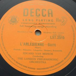 Bizet – Carmen / L’Arlesienne Collins / van Beinum  Decca LXT 2510 Gold lp ED1