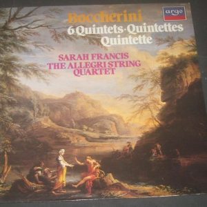 Boccherini – 6 Quintets  Sarah Francis / Allegri String Quartet  Argo ZK 93 lp