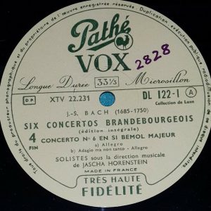 Brandenburg Concertos Nos. 1 – 6  Jascha Horenstein   Path? Vox DL 122 2 LP Rare