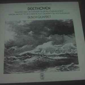 Busch Quartet ; Beethoven Razumovsky no. 7  Haydn Menuetto ; CBS 61888 LP EX