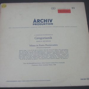 GREGORIAN CHANT WHIT /  SUNDAY MASS ARCHIV Red Stereo 198303 lp