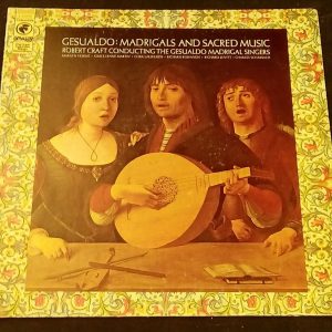 Gesualdo Madrigals And Sacred Music Robert Craft  ‎Odyssey ‎ Y 32886 LP EX