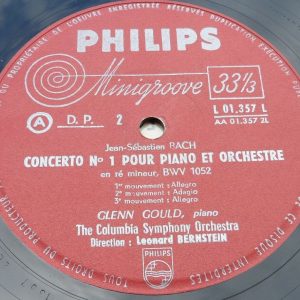 Gould / Bernstein – Beethoven / Bach Piano Concerto Philips L 01.357 L lp EX