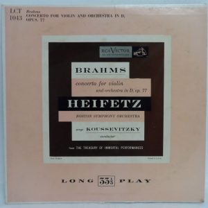 HEIFETZ / KOUSSEVITZKY Brahms – Concerto for Violin and Orchestra RCA LCT 1043