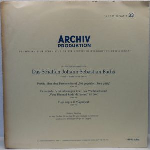 Helmut Walcha J. S. BACH – Organ Works BWV 768 769 733 ARCHIV Germany gatefold