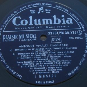 I MUSICI – VIVALDI 5 Concertos Columbia B/S FCXPM 30274 lp