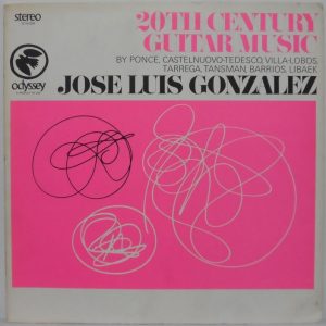 José Luis Gonzalez – 20th Century Guitar Music LP Ponce Villa Lobos Terraga RARE