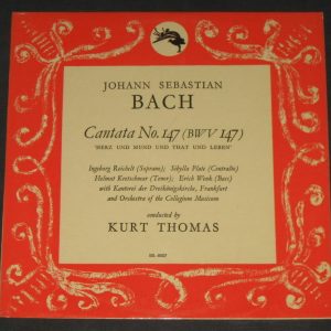 L’OISEAU-LYRE SOL 60027 Bach Cantata no. 147 KURT TOMAS LP DECCA
