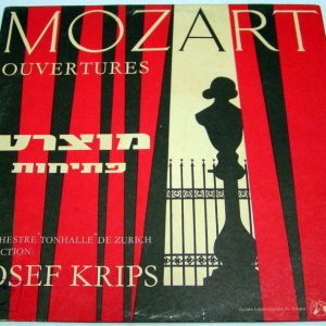 MOZART – OVERTURES Zurich Tonahalle Orchestra JOSEF KRIPS LP Israeli Press